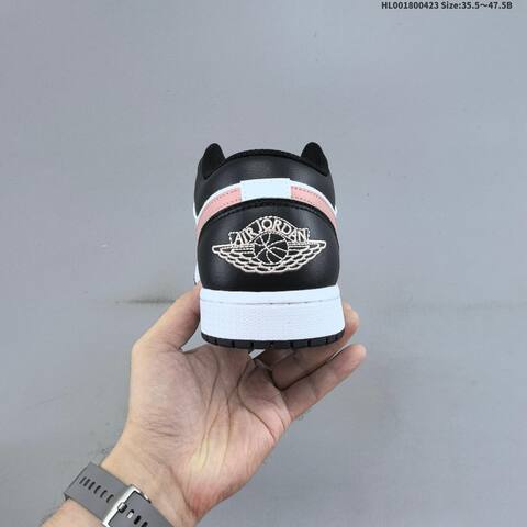 Jordan Air Jordan 1 Low Black White Pink 35 5 47 5B Casual - Unisex (BS-66081)