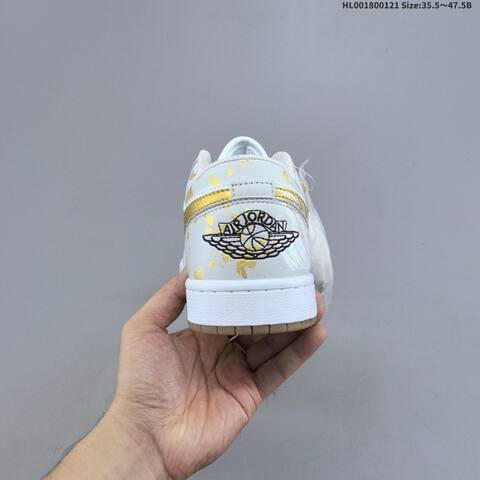 Jordan Air Jordan 1 Low White Light Gray Gold 35 5 47 5 Lifestyle - Unisex (BS-66897)