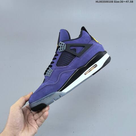 Jordan Air Jordan 4 Retro OG Imperial Purple Black Gray 36 47 5 Basketball - Unisex (BS-67058)