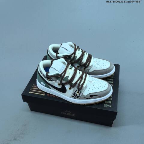 Jordan Air Jordan 1 Low Brown Black White EU 36-46 Lifestyle - Unisex (BS-65906)