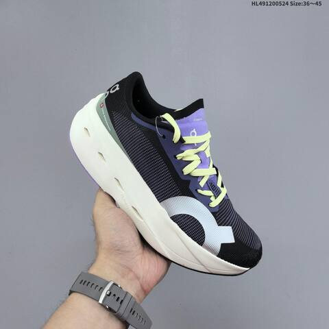 On Cloudboom Volt Black Purple White Neon Yellow EU 36-45 Running Shoe Running Sneakers - Unisex BS-69526