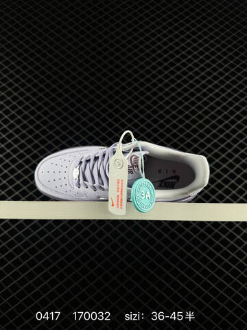 Nike Air Force 1 White With Light Purple Accents Dark Purple Outsole And Midsole EU 36-45 Lifestyle - Unisex (BS-72032)