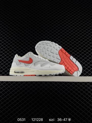 Nike Air Max 1 White Grey Cream Orange EU 36-47 Lifestyle - Unisex (BS-71067)