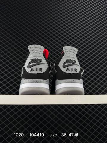 Jordan Air Jordan 4 Retro 364342-061 Black Grey Red White EU 36-47 Basketball Shoe - Unisex BS-80475
