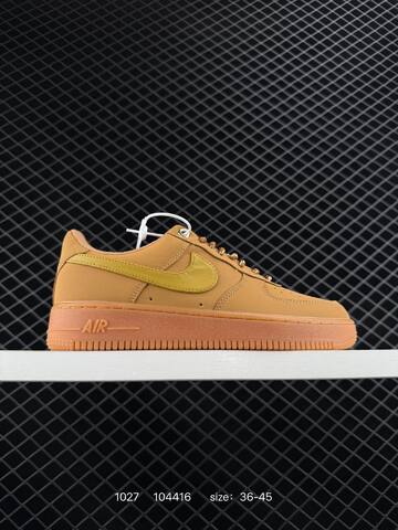 Nike Air Force 1 Low Tan Gum With Olive Swoosh EU 36-45 Lifestyle - Unisex (BS-74521)