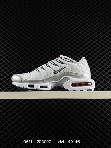 Nike Air Max Plus White Silver Navy Black EU 40-46 Running - Men's (BS-70843)