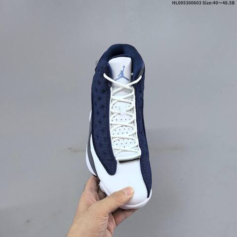 Jordan Air Jordan 13 Retro Navy Gray White 40 48 5 Basketball - Men's (BS-65816)