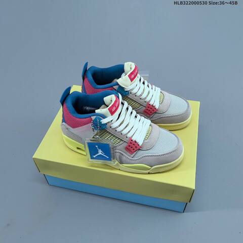 Jordan Air Jordan 4 Black Blue Yellow Pink White EU 36-45 Basketball - Unisex (BS-65848)