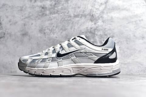 Nike P-6000 White Grey Black Light Blue Running Shoe (BS-59691)