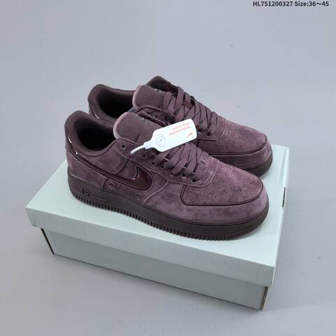Nike Air Force 1 07 Low Mustard Yellow Dark Burgundy EU 36-45 Sneaker - Unisex BS-61113