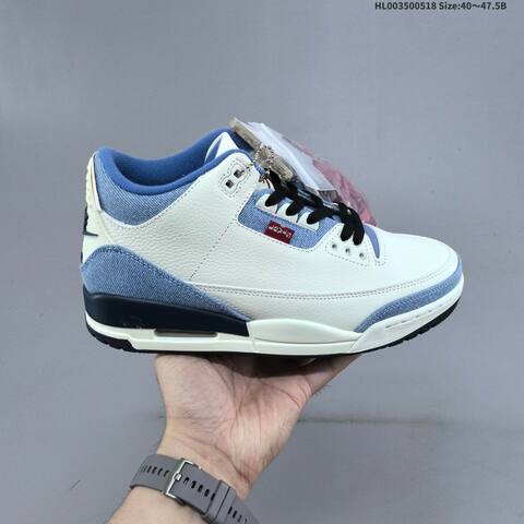 Jordan Air Jordan 3 White Light Blue Navy EU 40-47 5 Basketball - Men's (BS-65935)
