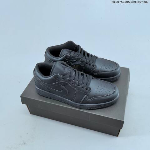 Jordan Air Jordan 1 Low Triple Black 36 46 Casual - Unisex (BS-66041)