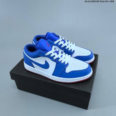 Jordan Air Jordan 1 Low White Royal Blue Red EU 36-46 Basketball - Unisex (BS-67050)
