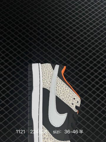 Nike SB Dunk Low Black White Orange Elephant Print EU 36-46 Skate - Unisex (BS-74077)