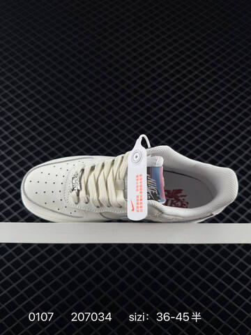 Nike Air Force 1 07 Low White Cream With Red Accents 36-45 Lifestyle - Unisex (BS-73273)