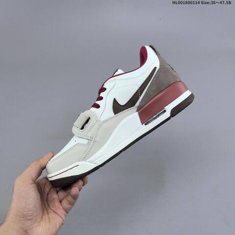 Jordan Legacy 312 Low White Burgundy Taupe Brown 36 47 5B Lifestyle - Unisex (BS-66980)