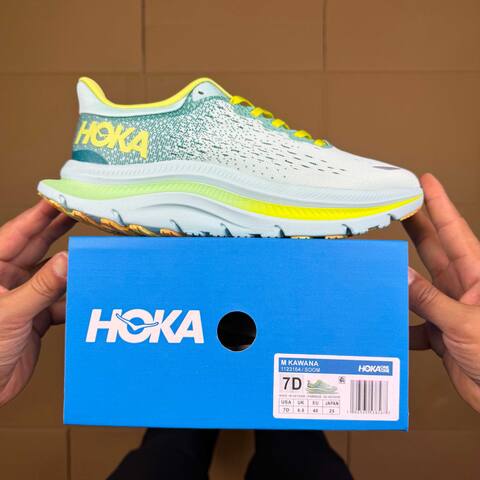 HOKA Kawana Light Blue Lime Green Yellow Running Shoe Running Sneakers BS-86925