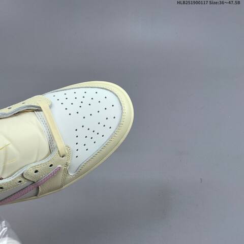 Nike Air Jordan 1 Low Travis Scott Cream White Pink Light Beige 36 47 5 Lifestyle - Unisex (BS-66936)