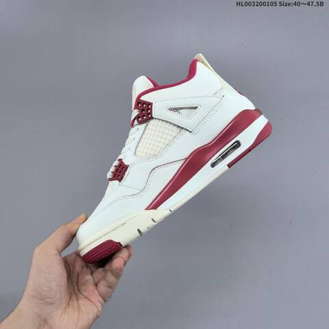 Jordan Air Jordan 4 Retro White Sierra Red 40 47 5 Basketball - Men's (BS-67103)