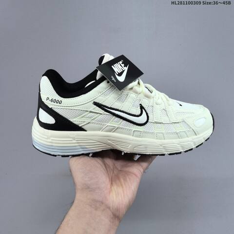 Nike P-6000 Black White Cream EU 36-45 Running Shoe - Unisex BS-61417