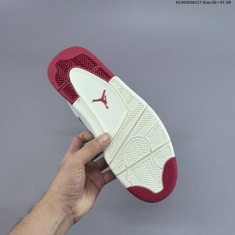 Jordan Air Jordan 4 Retro White White-sierra Red 36 47 5 Basketball - Unisex (BS-66941)