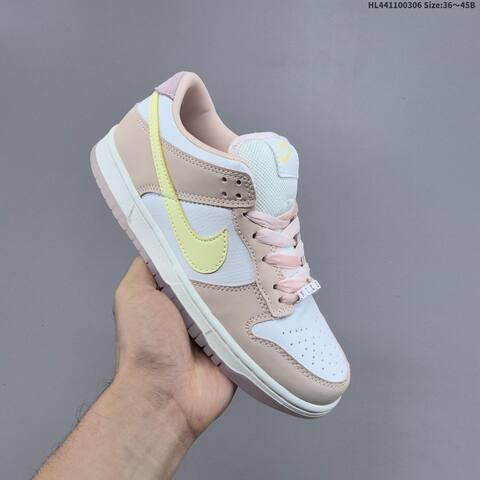 Nike Dunk Low PRM White Light Pink Pale Yellow EU 36-45 Skate Shoe - Unisex BS-61465