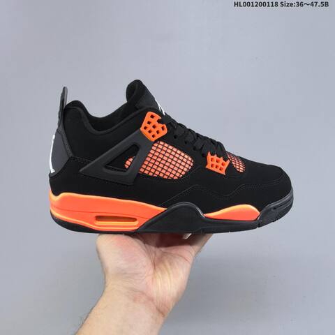 Jordan Air Jordan 4 Retro Black Orange 36-47 5 Basketball - Unisex (BS-66932)