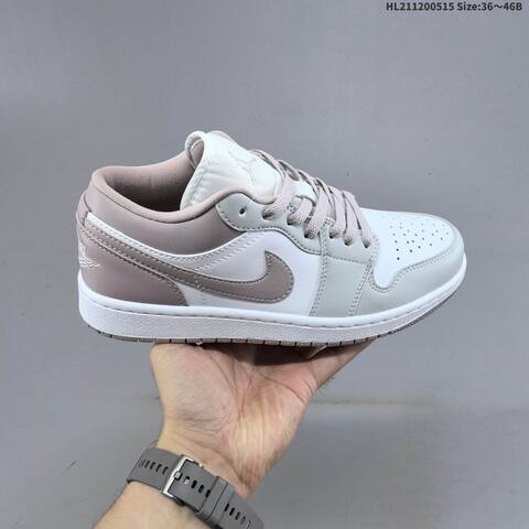 Jordan Air Jordan 1 Low White Gray-pink 36 46 Lifestyle - Unisex (BS-65958)