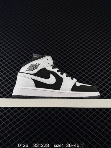 Jordan Air Jordan 1 Mid Black White Yellow EU 36-45 Sneaker - Unisex (BS-79758)