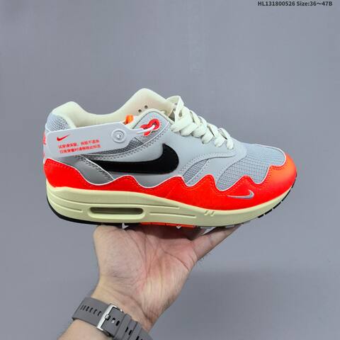 Nike Air Max 1 Grey White Bright Orange Cream Black EU 36-47 Sneaker - Unisex BS-60127