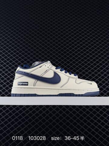 Nike SB Dunk Low Supreme Sail Navy EU 36-45 5 Skate - Unisex (BS-73089)