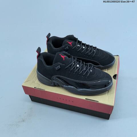 Jordan Air Jordan 12 Retro Low Black Red Grey 36 47 Basketball - Unisex (BS-65919)