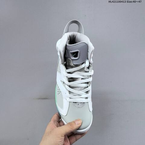 Jordan Air Jordan 6 Retro White Grey With Mint Green And Icy Purple Accents 40 47 Basketball - Men's (BS-66201)