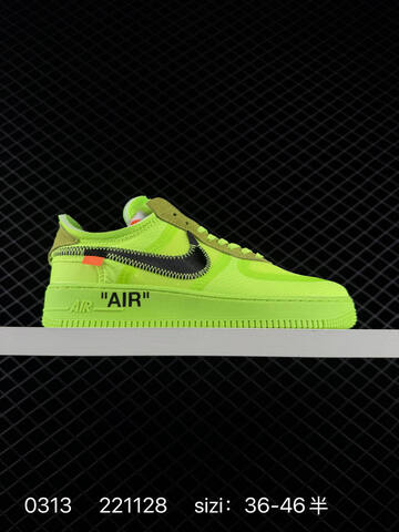 Nike Air Force 1 Low Off-White Volt Black And Black White EU 36-46 5 Lifestyle - Unisex (BS-72670)