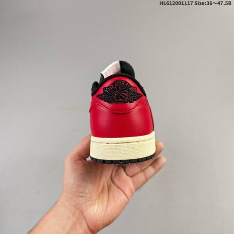 Jordan Air Jordan 1 Low OG x Travis Scott Black Red White 36-47 5 Lifestyle - Unisex (BS-63557)