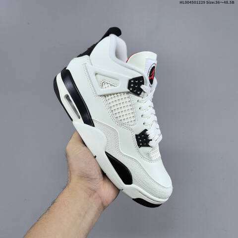 Jordan Air Jordan 4 Retro Flight Club Sail Black Red EU 36-48 5 Basketball - Unisex (BS-67205)
