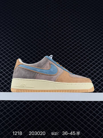 Nike Air Force 1 07 Low Multi-color Suede With Tan Grey Blue And Sage White Navy Orange EU 36-45 5 Lifestyle - Unisex (BS-73624)