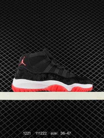 Jordan Air Jordan 11 Retro Black White Red EU 36-47 Basketball Shoe - Unisex (BS-80010)