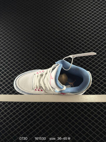 Jordan Air Jordan 3 Retro White And Cobalt Bliss White Light Blue Pink EU 36-45 Basketball Shoe - Unisex BS-80997