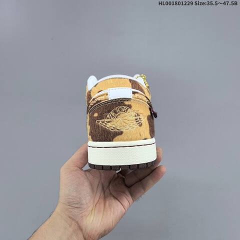 Air Jordan Air Jordan 1 Low White Brown Gold Red 35 5 47 5 Lifestyle - Unisex (BS-67208)