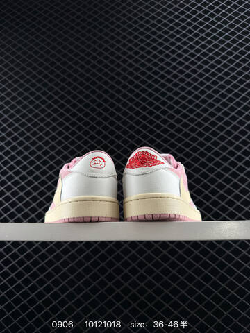 Jordan Travis Scott x Air Jordan 1 Low OG SP White Pink Cream Red EU 36-46 Sneaker - Unisex BS-80759