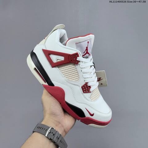 Jordan Air Jordan 4 Retro OG White Red Black EU 36-47 5 Basketball - Unisex BS-65866