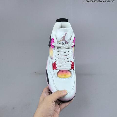 Jordan Air Jordan 4 Retro Comic White Black Pink Yellow Gradient EU 40-48 5 Basketball - Men's (BS-65803)