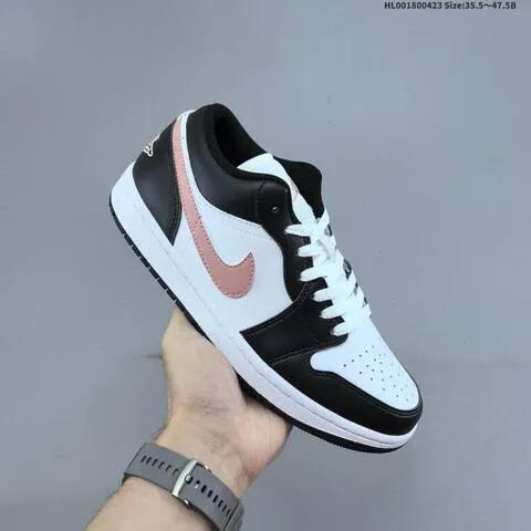 Jordan Air Jordan 1 Low Black White Pink 35 5 47 5B Casual - Unisex BS-66081