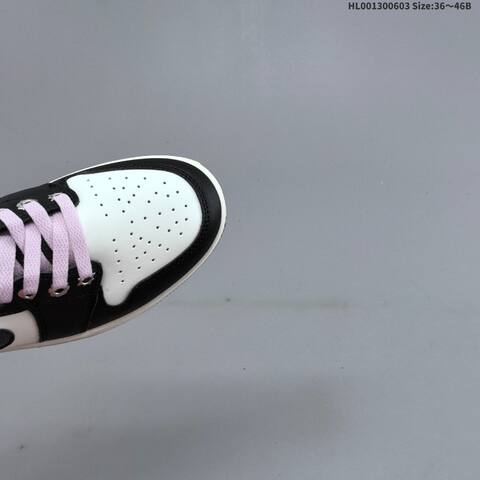 Jordan Air Jordan 1 Low Black White With Pink Laces 36 46B Lifestyle - Women's (BS-65818)