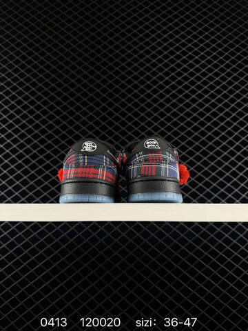 Nike SB Dunk Low HF3063-001 Red Navy Yellow Black Plaid With Black Swoosh Translucent Blue Outsole Pom-Pom Accent EU 36-47 Skate - Unisex (BS-72139)