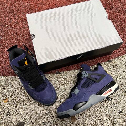 Jordan Air Jordan 4 Retro FV5029 500 Imperial Purple Black Grey Yellow US 8 UK 7 EUR 41 Basketball Shoe - Men s BS-87259