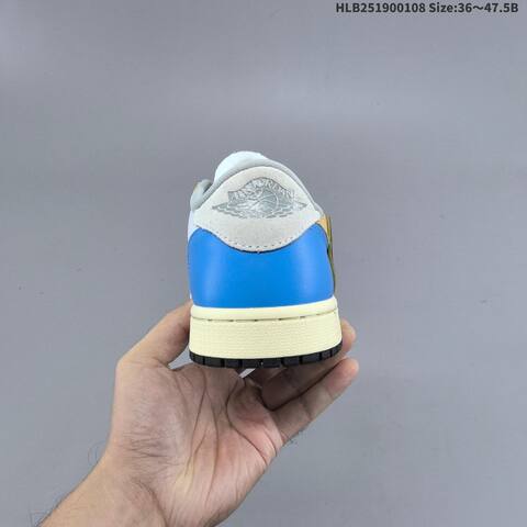Nike Air Jordan 1 Low x Travis Scott Reverse Mocha White Black Blue Beige 36 47 5 Casual - Unisex (BS-67053)