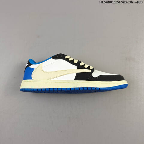 Nike Air Jordan 1 Low Travis Scott White Black Blue Cream 36-46 Casual - Unisex (BS-63168)