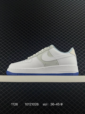 Nike Air Force 1 07 White With Blue Accents EU 36-45 Lifestyle - Unisex (BS-73993)